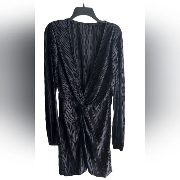 Black Texured Black Mini Dress - Picture 5 of 8